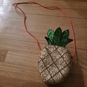 J Crew Crewcuts Glitter Pineapple Crossbody Shoulder Bag Purse Little Girls Kids